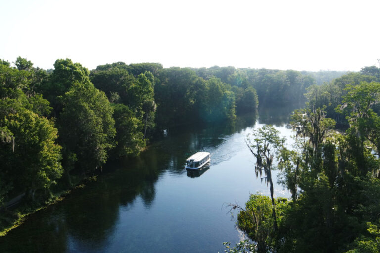 silver springs aerial of glass bottom boat